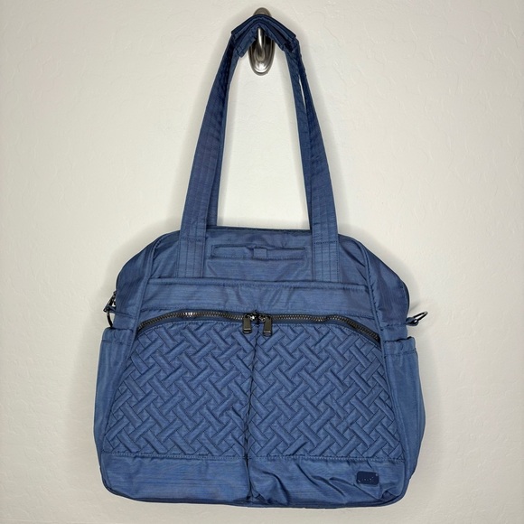 Lug Bumper Tote Bag Brushed Blue Quilted Travel Gym Overnight Carryall Crossbody - Picture 2 of 13